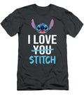 Lilo and Stitch Valentines Day I Love Stitch Juniors Cropped Cotton Blend Anthony Quin T-Shirt