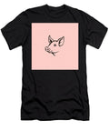 Line Art Drawing of a Pigs Head on Pink Sayama Yurika T-Shirt