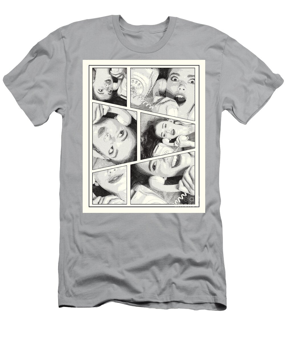 Line Art Pin Up Girl on Telephone Ryan Jorgensen T-Shirt