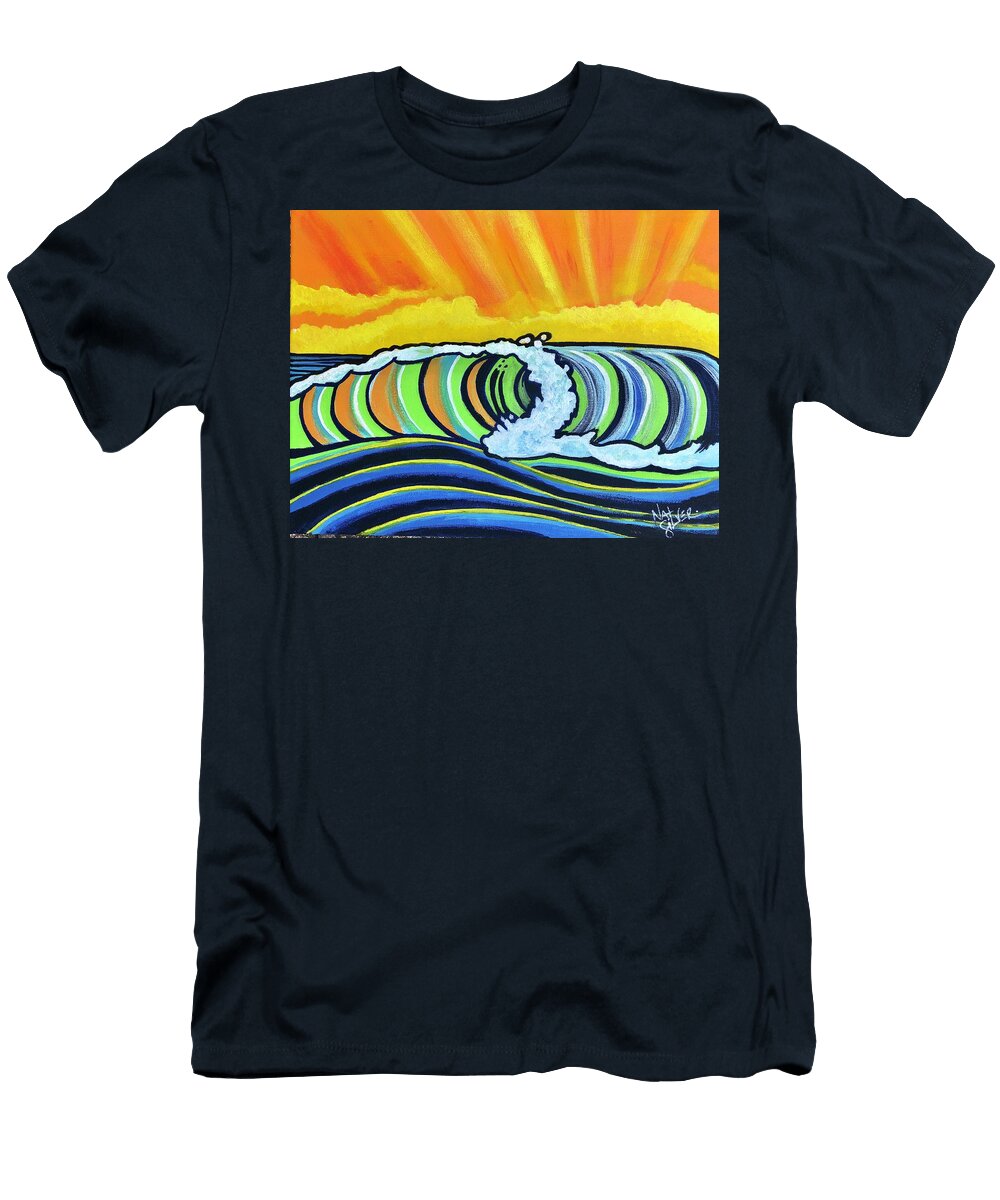 Line Art Wave Nat Silver T-Shirt
