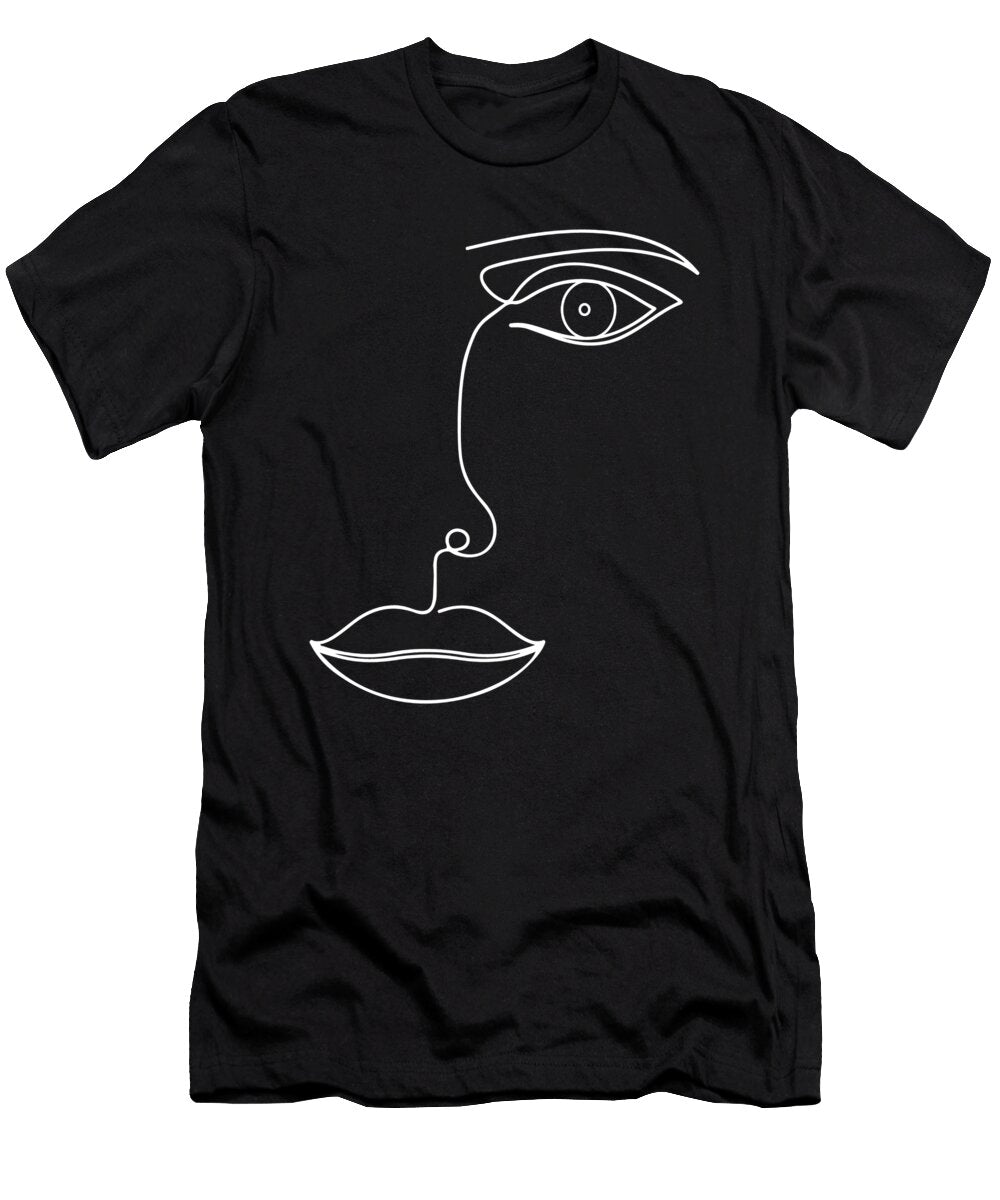Line Style Woman Face Manuel Schmucker T-Shirt