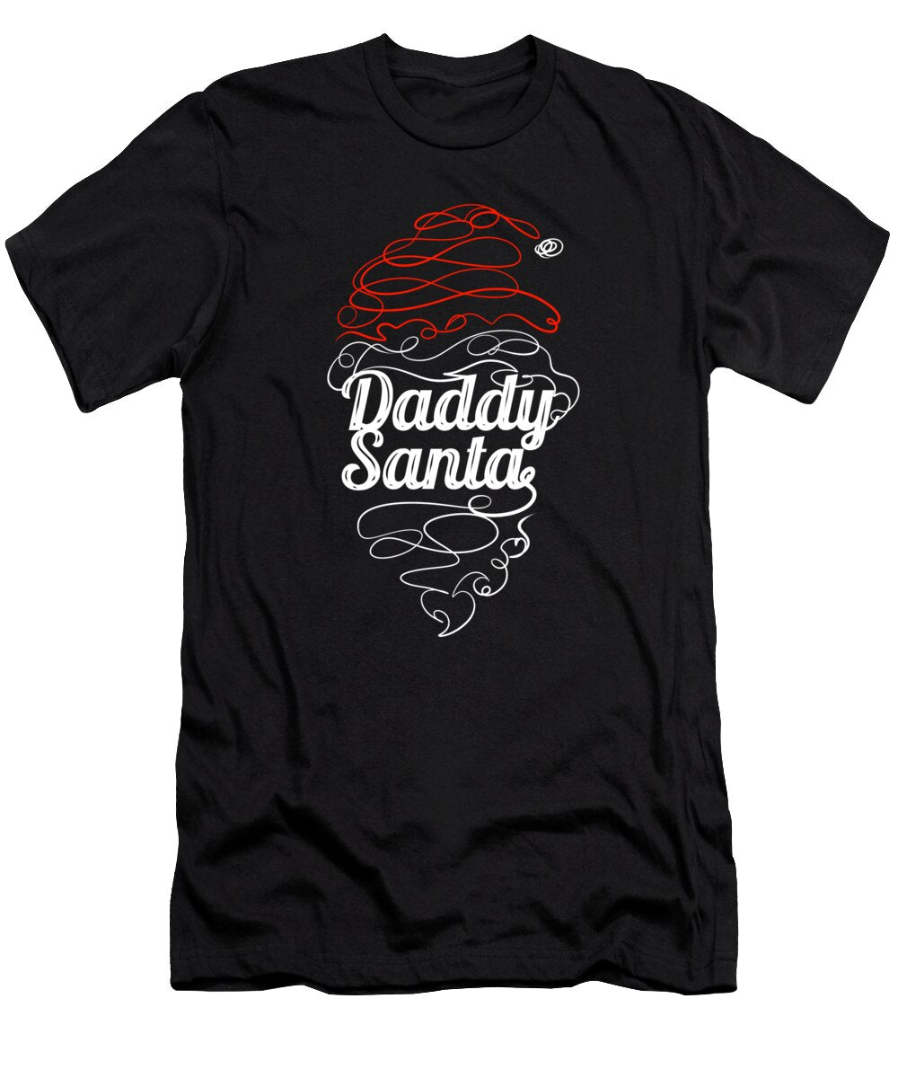 Lineart Daddy Santa Hat and Beard Christmas Jan Bleke T-Shirt