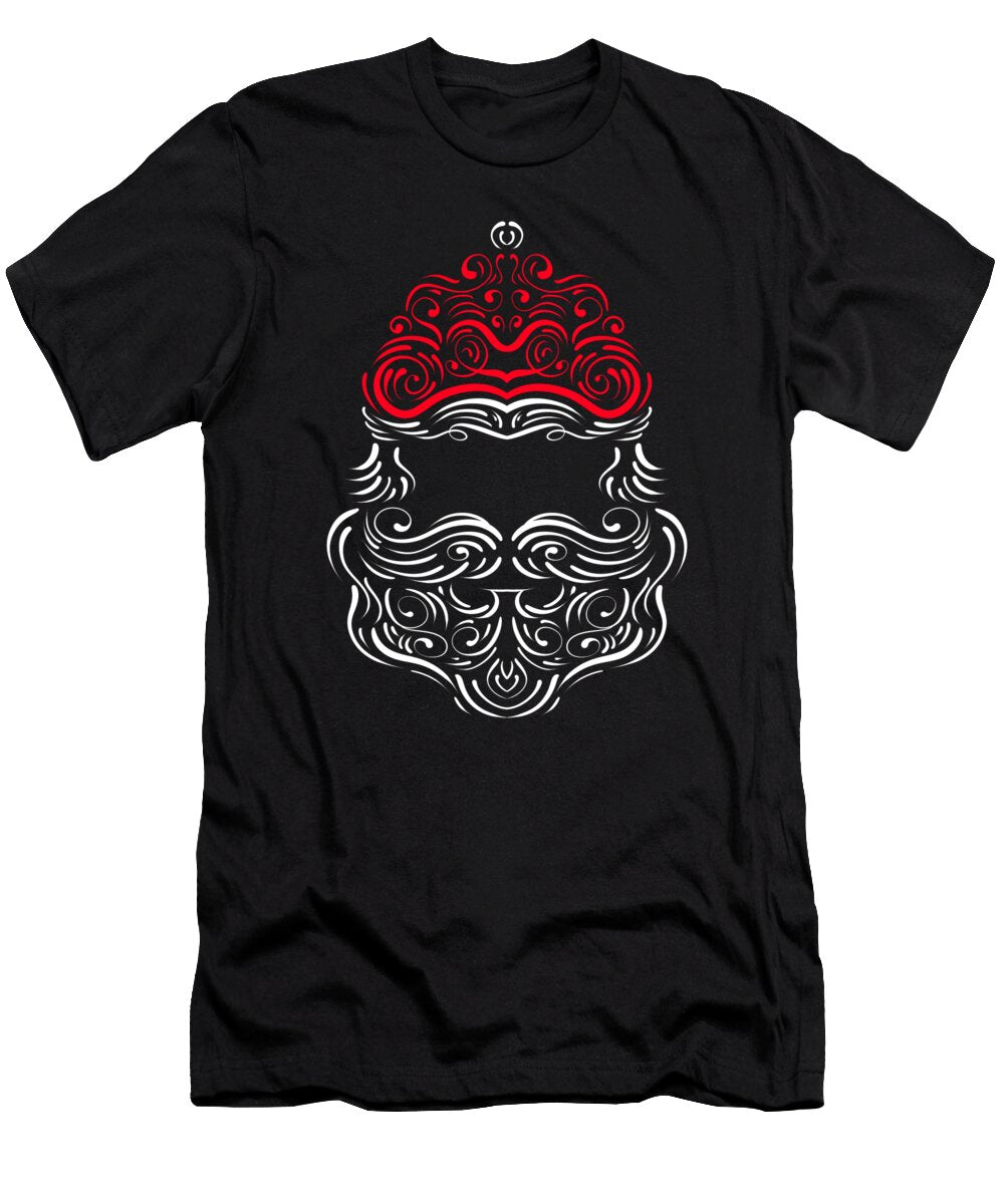 Lineart Ornaments Santas Hat and Beard Merry Christmas Jan Bleke T-Shirt
