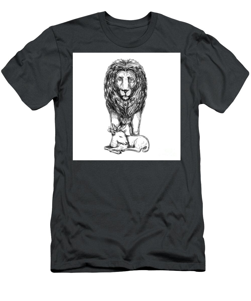Lion Guarding Lamb Tattoo Aloysius Patrimonio T-Shirt
