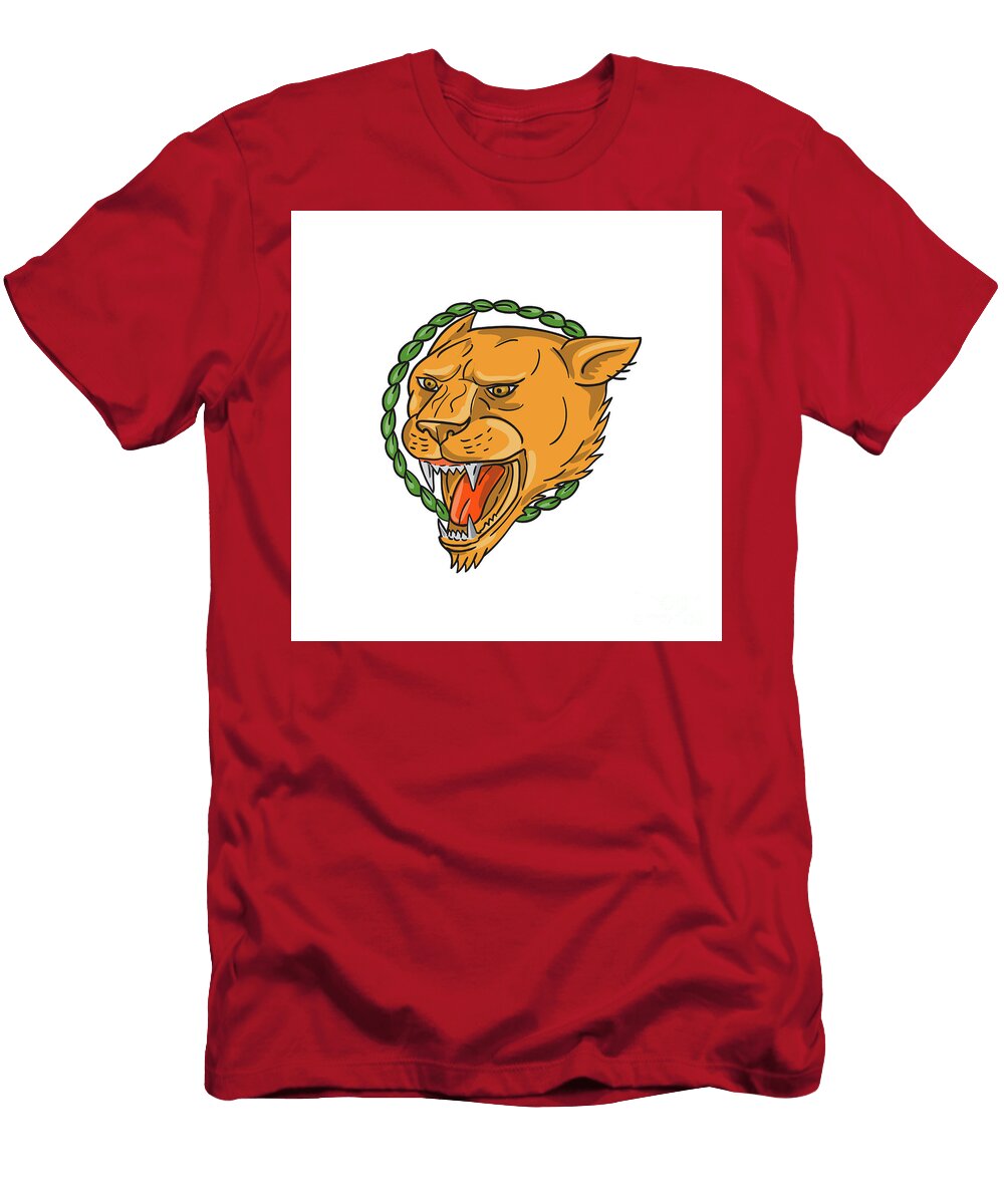 Lioness Growling Ring Leaves Tattoo Aloysius Patrimonio T-Shirt