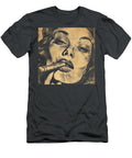 Lips of Smoke Mystique in Halftone with Sfumato Symphony of a Womans Cigar Reverie Olfactoart Studio T-Shirt