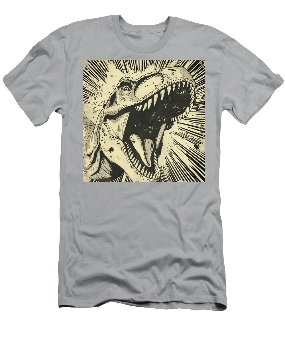 Loud Dinosaur Roar Comic Book Art 48 Mad Paperairplanes T-Shirt