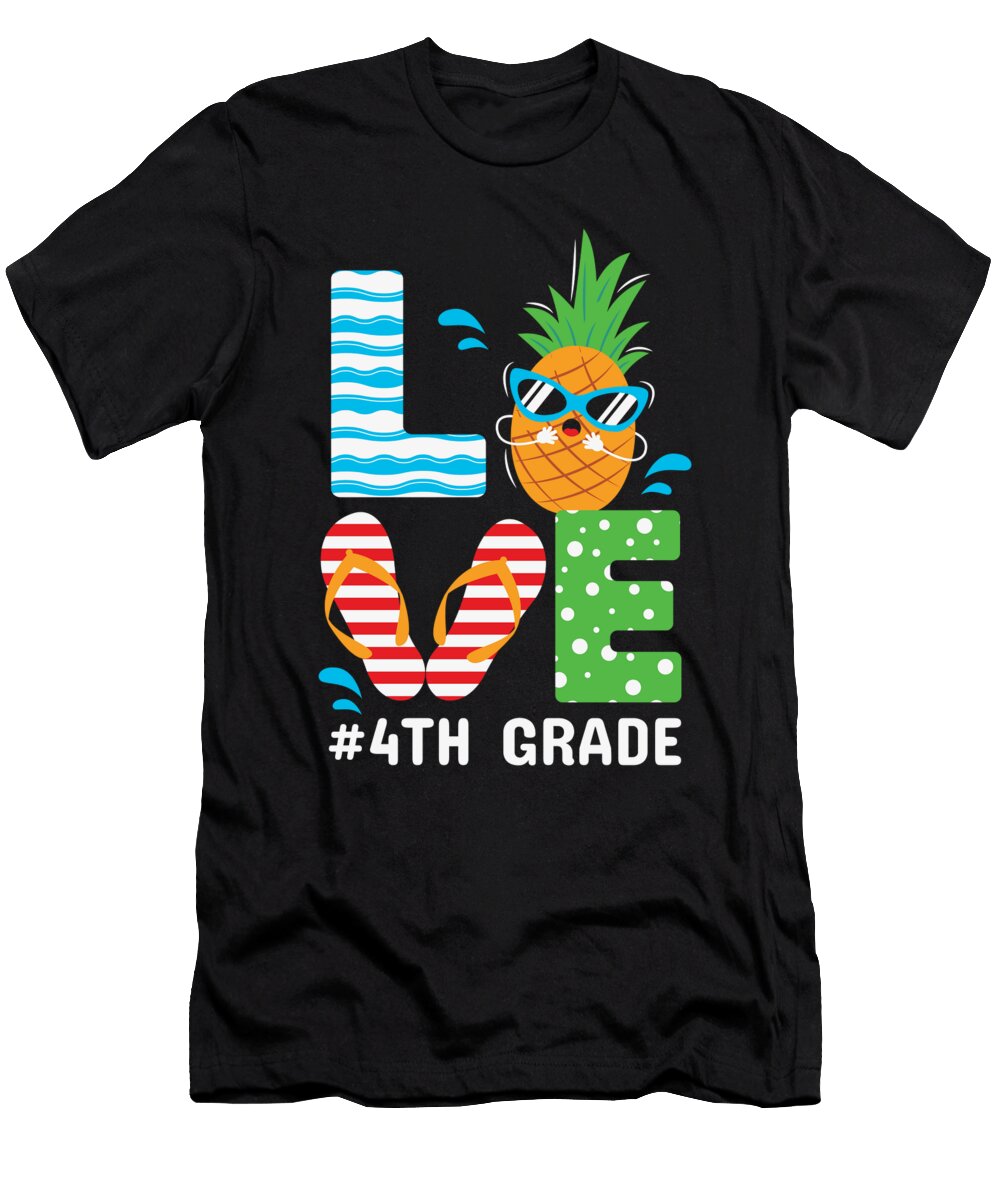 Love 4th Grade Funny Pineapple Licensed Art T-Shirt