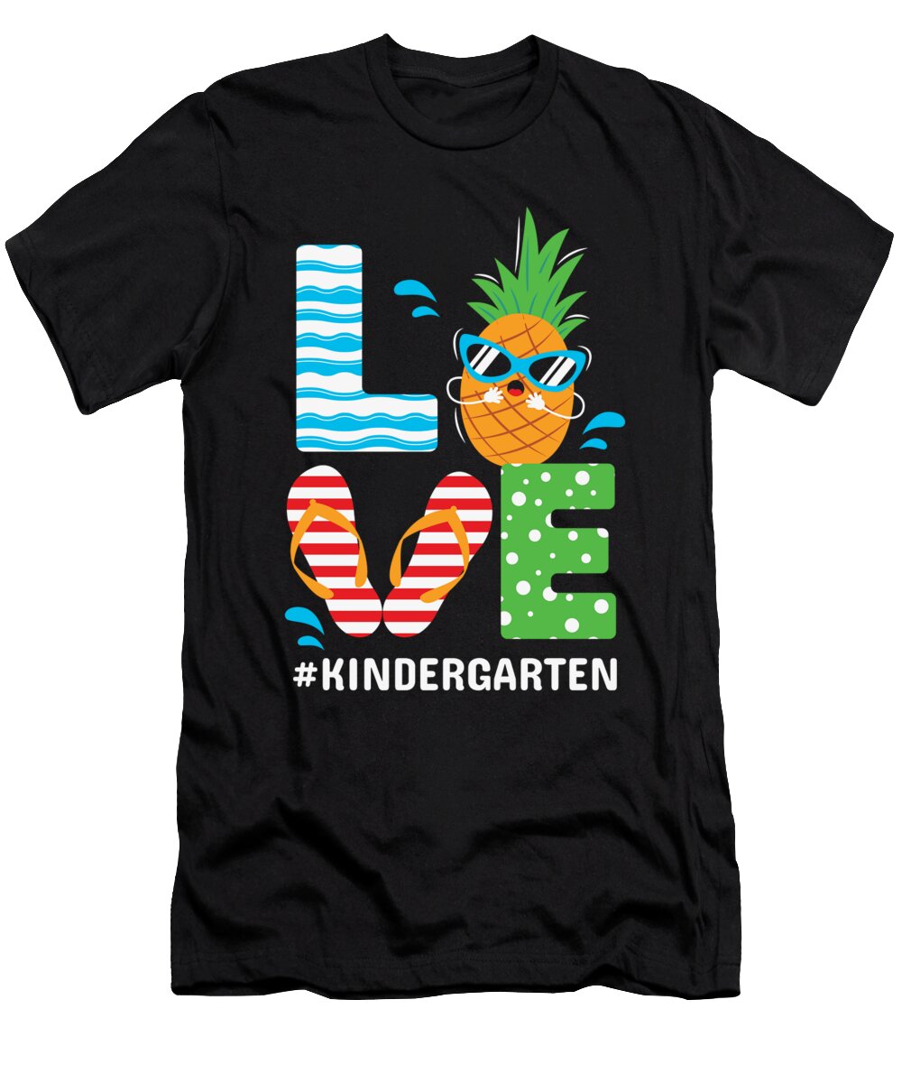 Love Kindergarten Grade Funny Pineapple Licensed Art T-Shirt