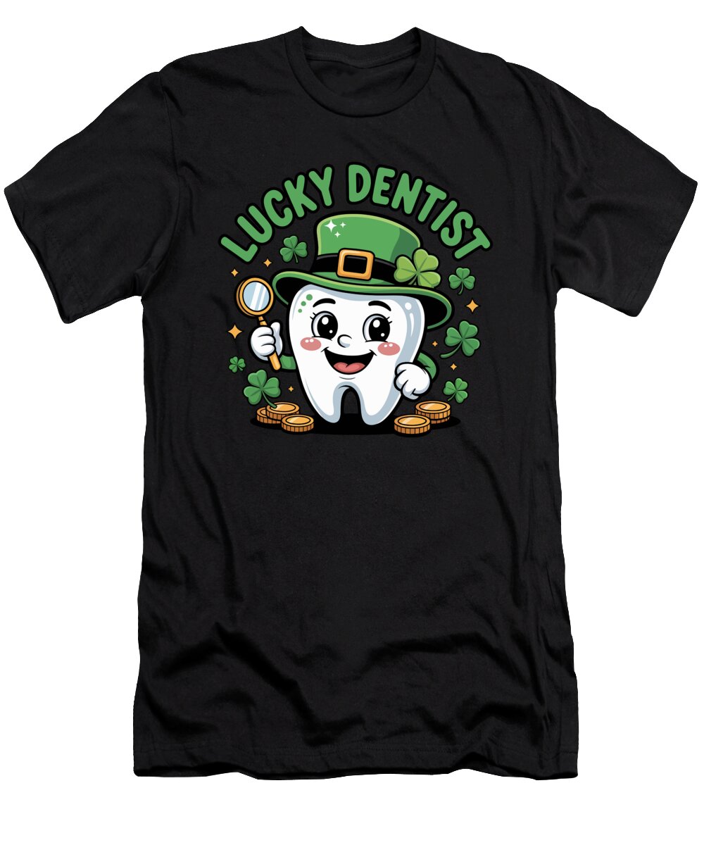 Lucky Tooth with Shamrocks Joanna Redesiuk T-Shirt