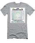 Lumen Field Seattle Map Overview Kevin Walker and Pixel Reverie T-Shirt