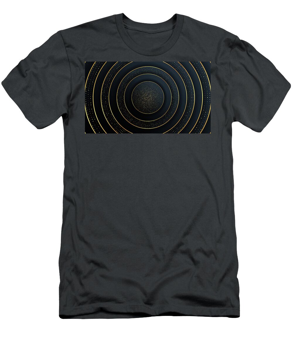 Luxury Abstract Circles and Golden Lines Julien T-Shirt