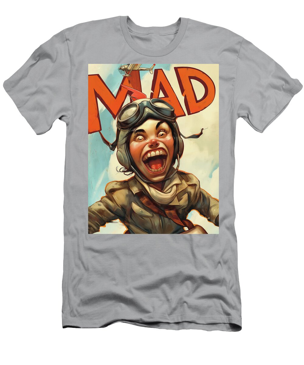 Mad Airplane Pilot Comic Book Cover 02 Yopedro T-Shirt