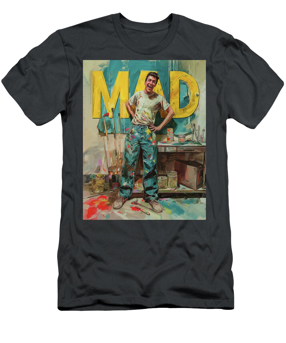 Mad Painter Artist Comic Book Cover 46 Mad Paperairplanes T-Shirt