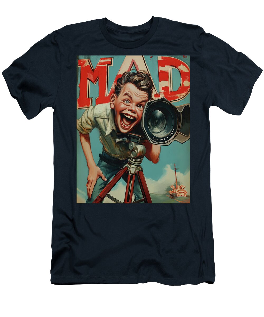 Mad Photographer with Camera Comic Book Cover 67 Mad Paperairplanes T-Shirt