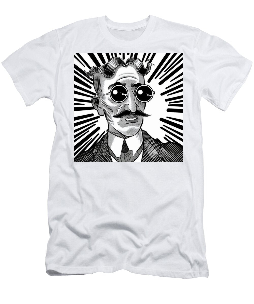 Mad Scientist in Glasses Comic Book Art 45 Mad Paperairplanes T-Shirt