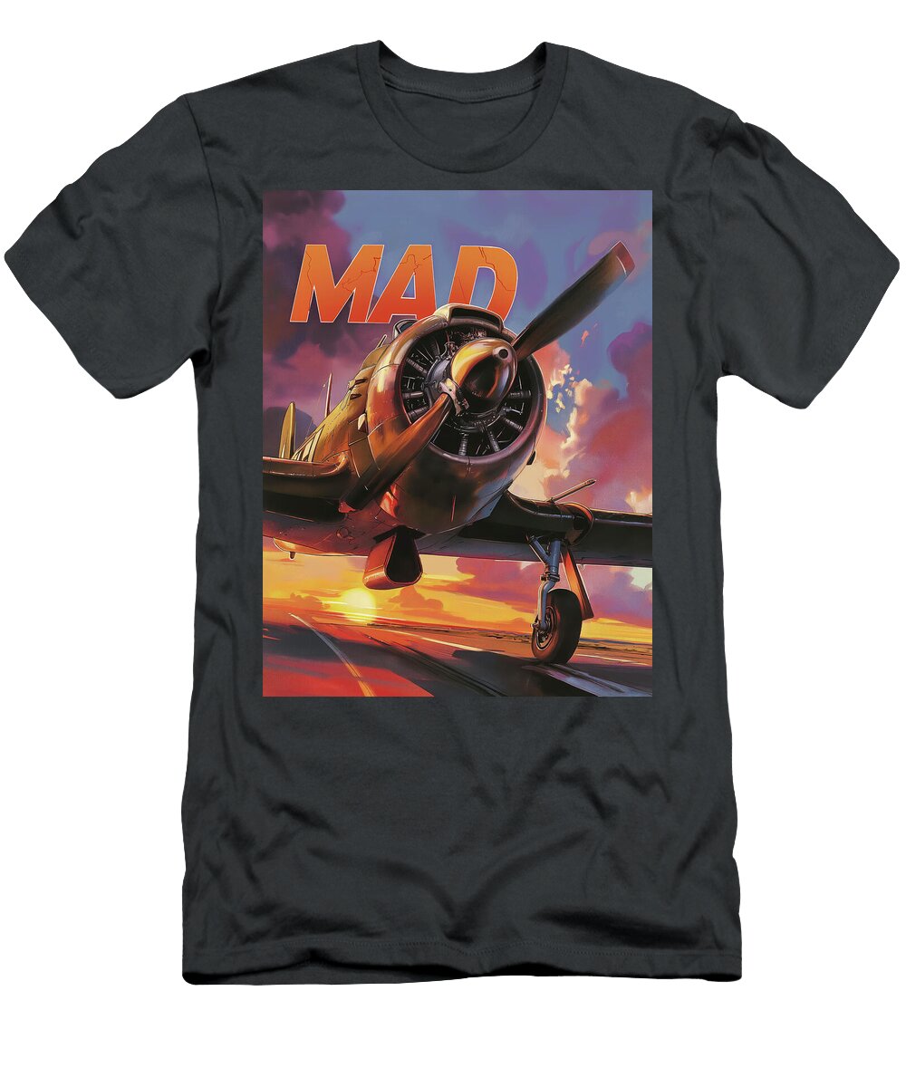 Mad Sunset Airplane Comic Book Cover 01 Yopedro T-Shirt