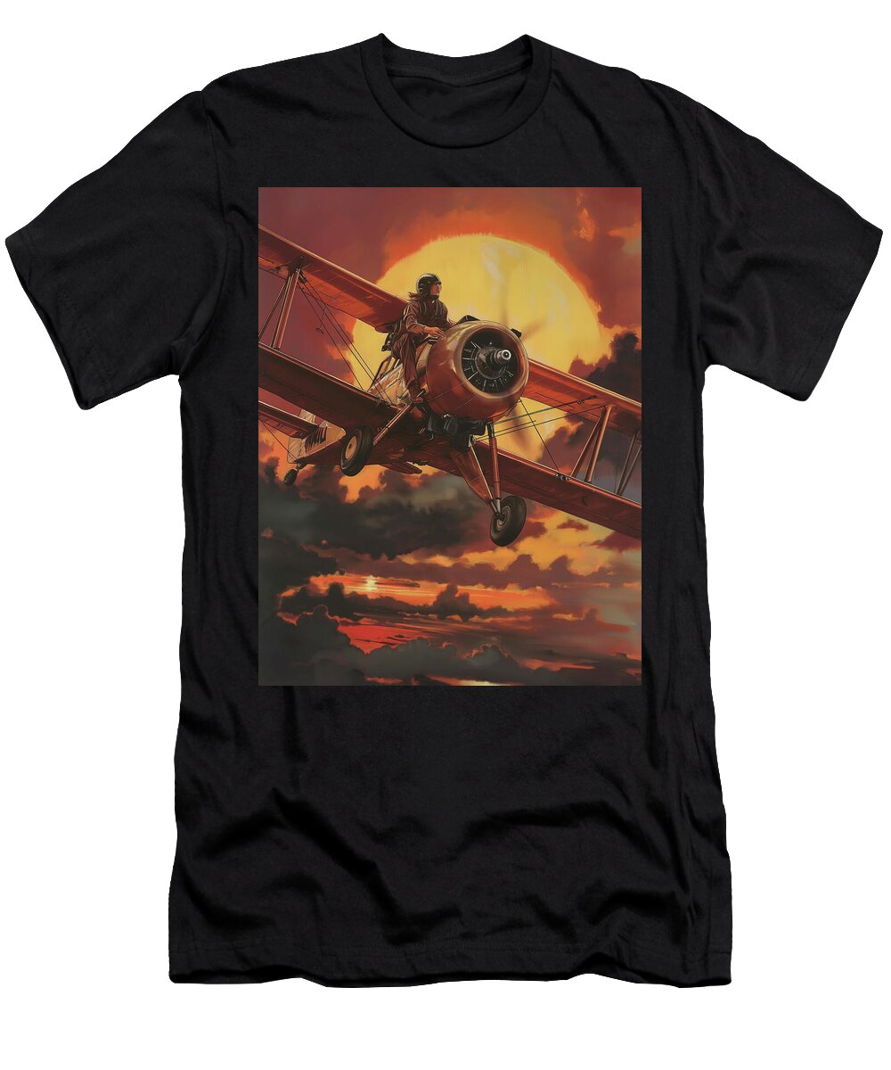 Mad Sunset Airplane Comic Book Cover 22 Mad Paperairplanes T-Shirt