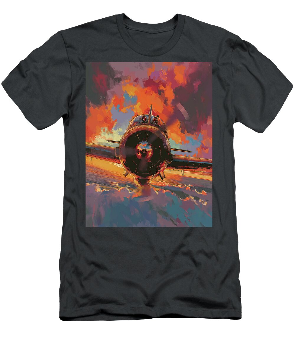 Mad Sunset Airplane Comic Book Cover 44 Mad Paperairplanes T-Shirt