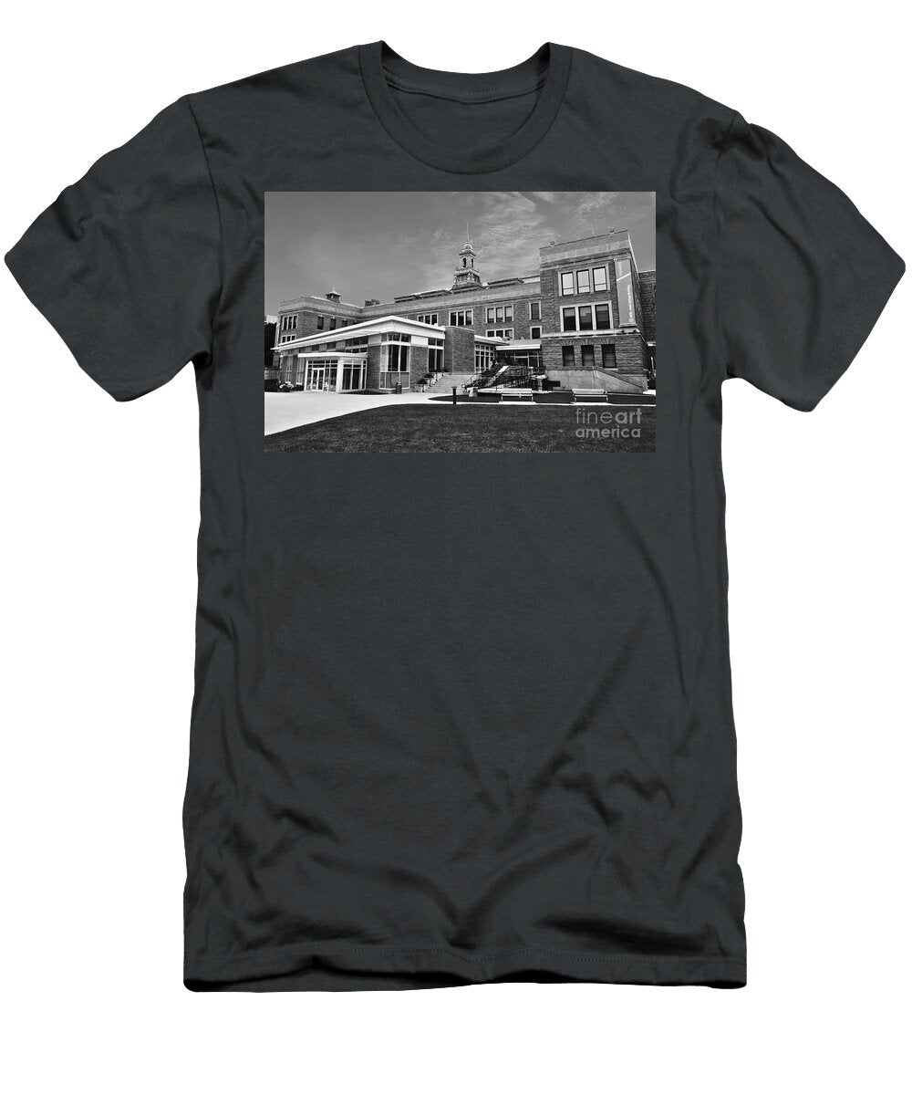 Main College Building Simmons University Boston Black and White Dmr Filho T-Shirt