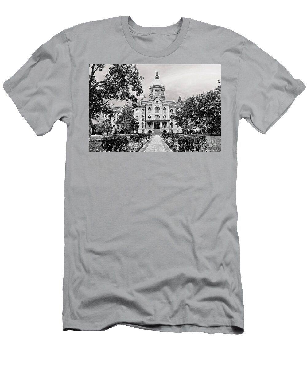 Main Hall University of Notre Dame Indiana Black and White Dmr Filho T-Shirt
