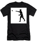 Male Cornhole Player Throwing Bag Side View Silhouette Aloysius Patrimonio T-Shirt