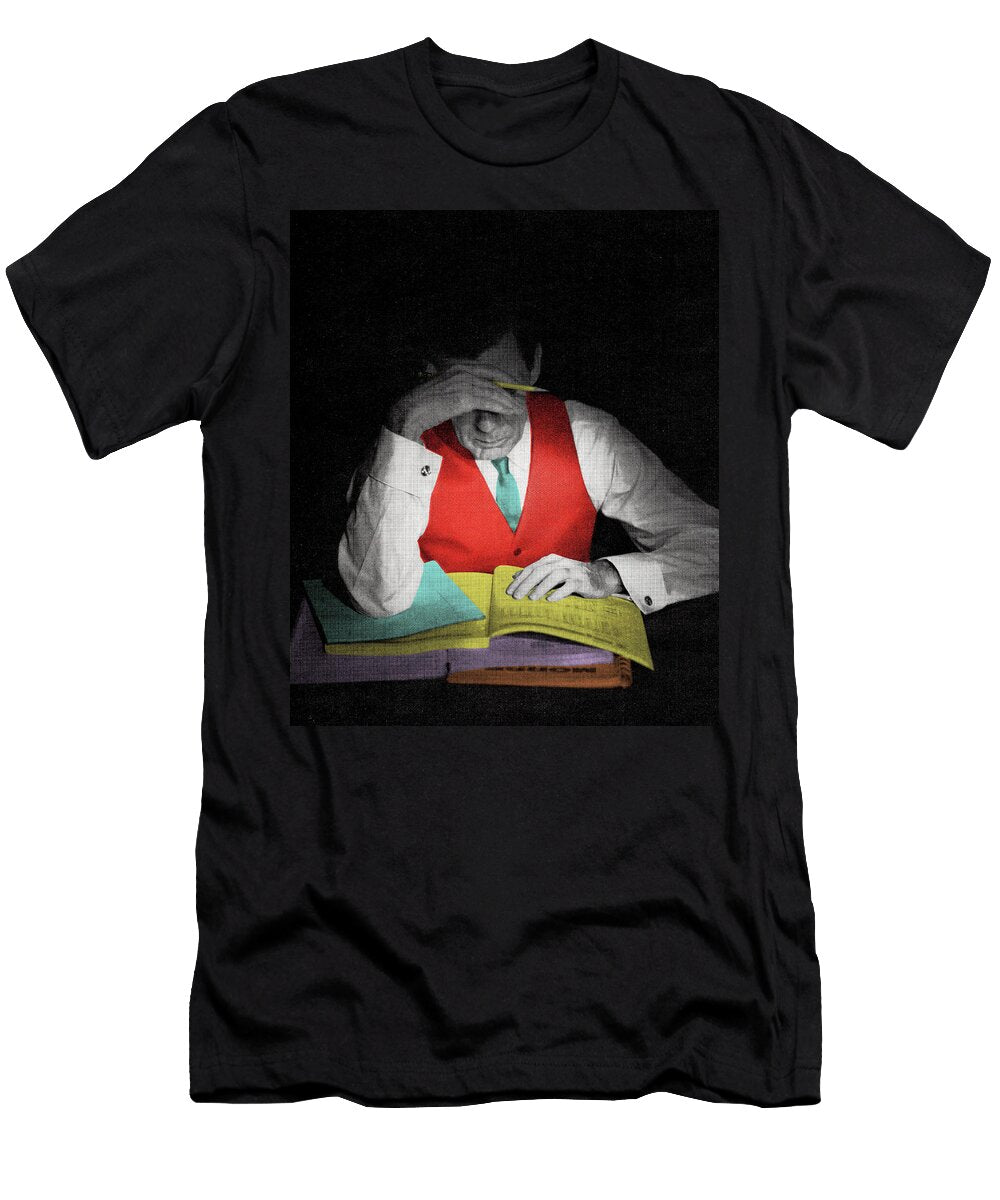 Man Studying a Workbook Csa Images T-Shirt
