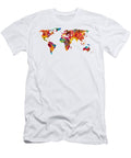 Map of the World 2 Colorful Abstract Art Sharon Cummings T-Shirt