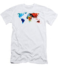 Map of the World 3 Colorful Abstract Art Sharon Cummings T-Shirt