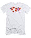 Map of the World 37 Red and Purple Art Sharon Cummings Sharon Cummings T-Shirt