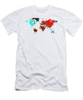 Map of the World 5 Colorful Abstract Art Sharon Cummings T-Shirt