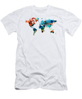 Map of the World 6 Colorful Abstract Art Sharon Cummings T-Shirt