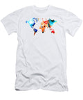Map of the World 8 Colorful Abstract Art Sharon Cummings T-Shirt