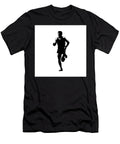 Marathon Runner Running Front Silhouette Retro Blakc and White Aloysius Patrimonio T-Shirt
