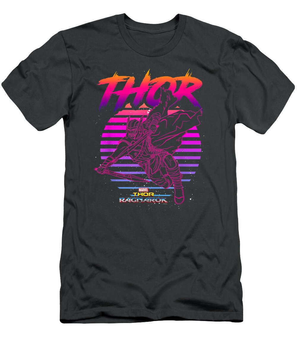 Marvel Thor Ragnar80s Retro Sunset Halftone Hero Enxu Effie T-Shirt