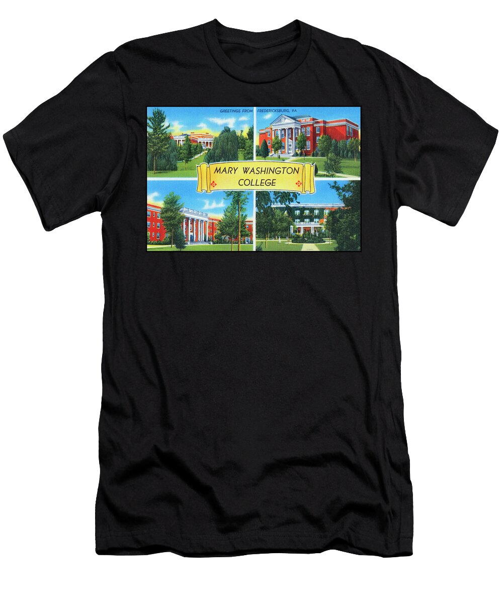 Mary Washington College Fredericksburg Virginia Retro Vintage Poster Carol Japp T-Shirt