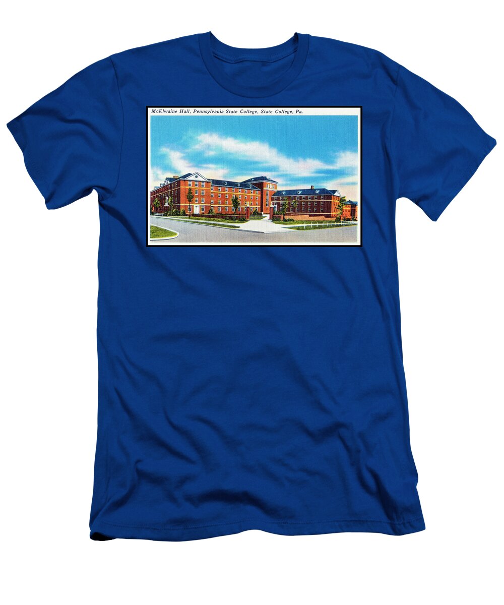 Mcelwain Hall Pennsylvania State College Retro Vintage Poster Carol Japp T-Shirt
