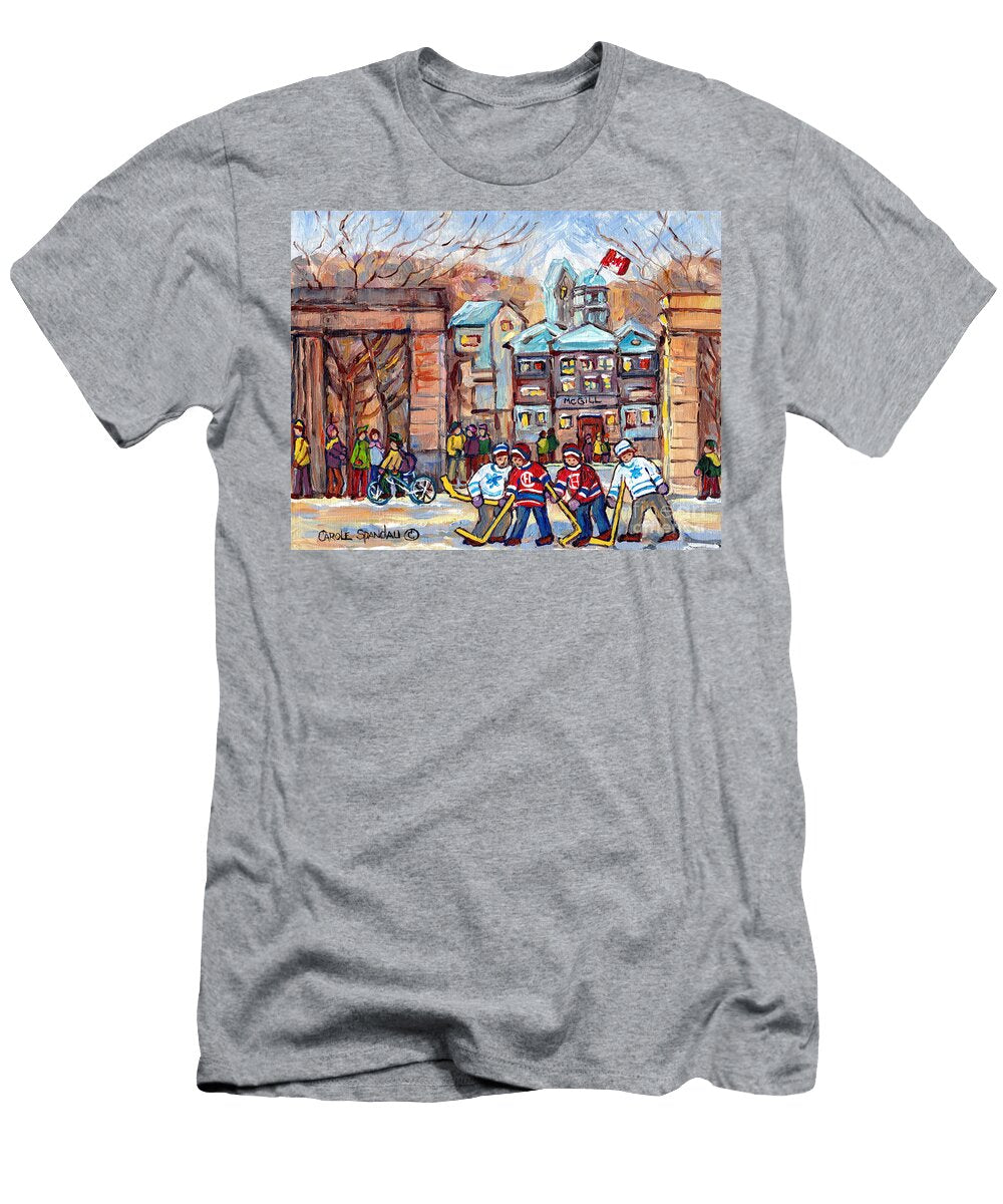 Mcgill University Roddick Gates Original Painting for Sale Hoockey Art C Spandau Canadian City Scene Carole Spandau T-Shirt