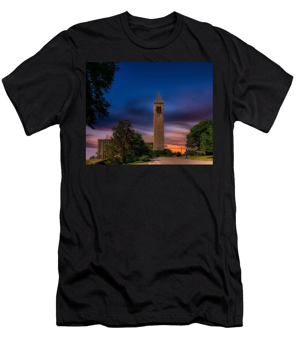 Mcgraw Tower and Uris Library Cornell University Mountain Dreams T-Shirt
