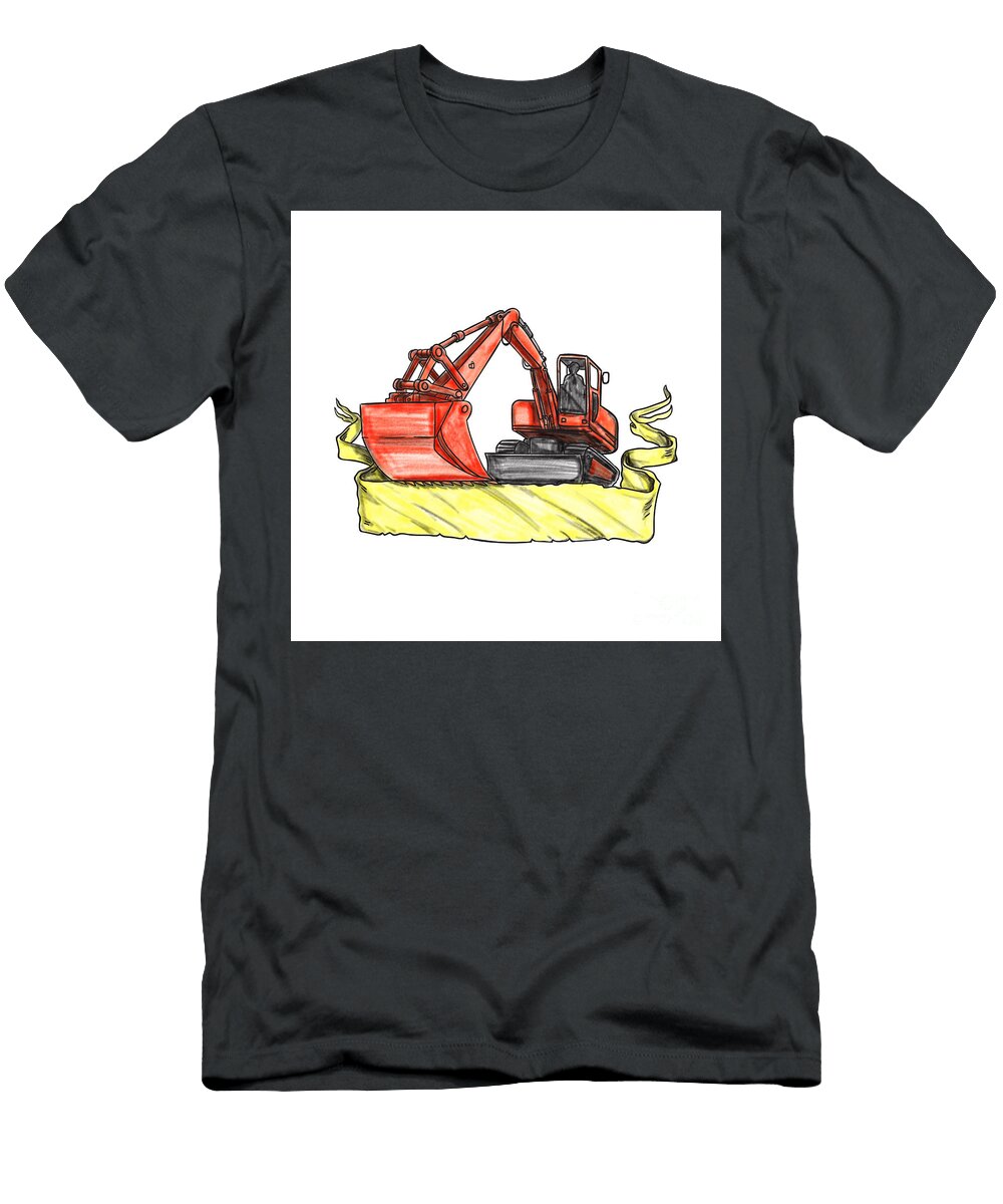 Mechanical Digger Excavator Ribbon Tattoo Aloysius Patrimonio T-Shirt