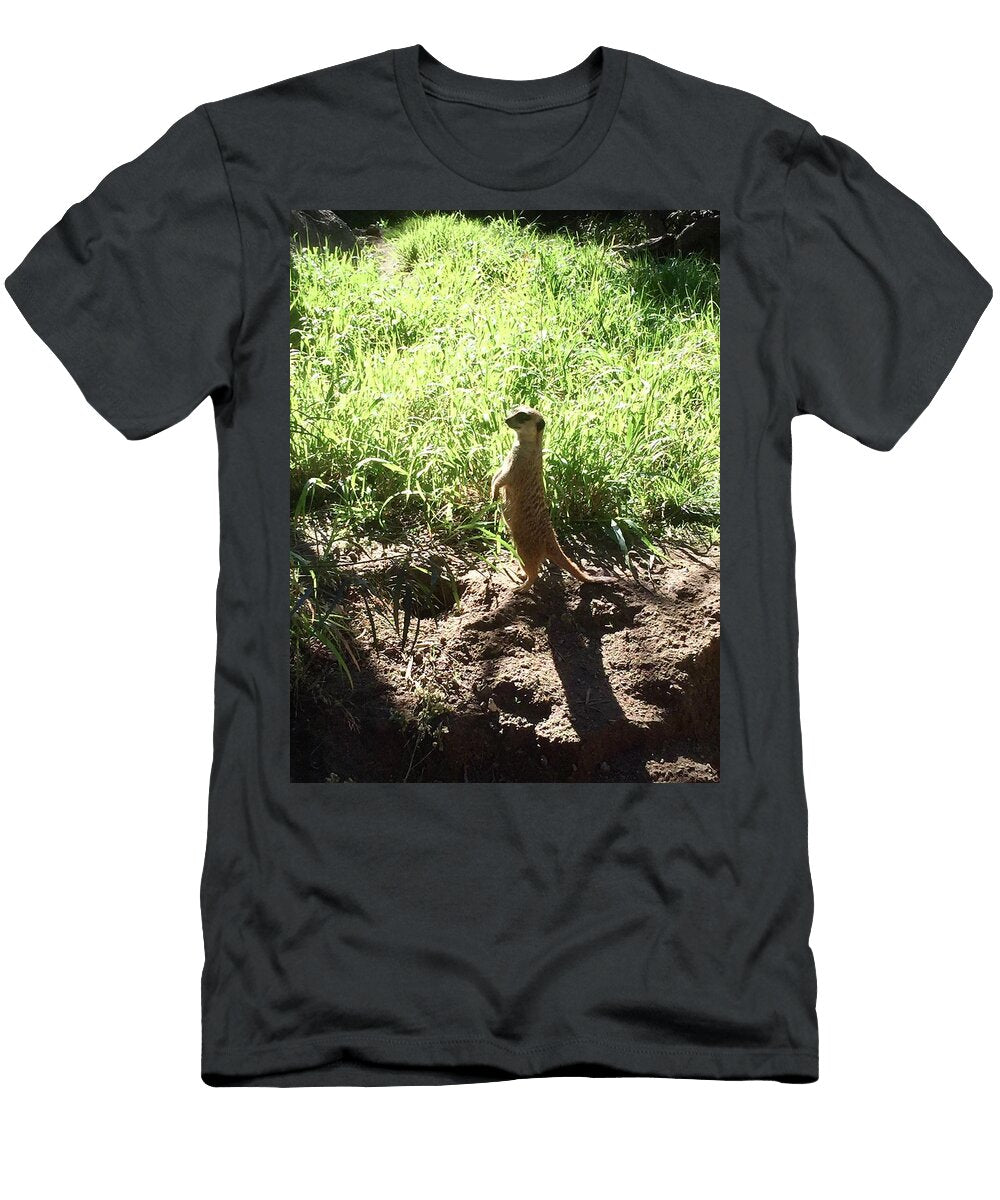 Meerkat Standing in Sunlit Grass Masha Batkova T-Shirt