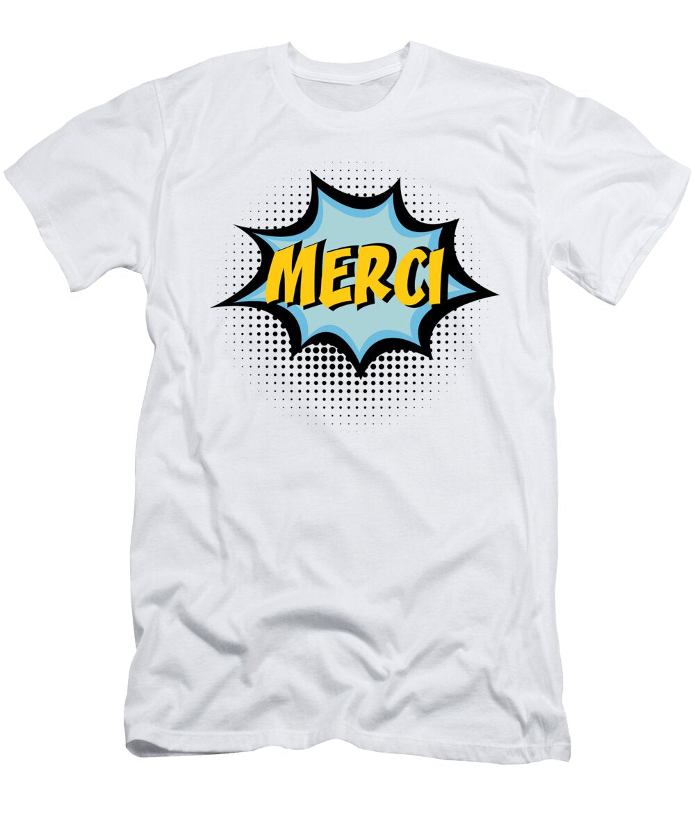 Merci Comic Speech Bubble Print on Demand T-Shirt