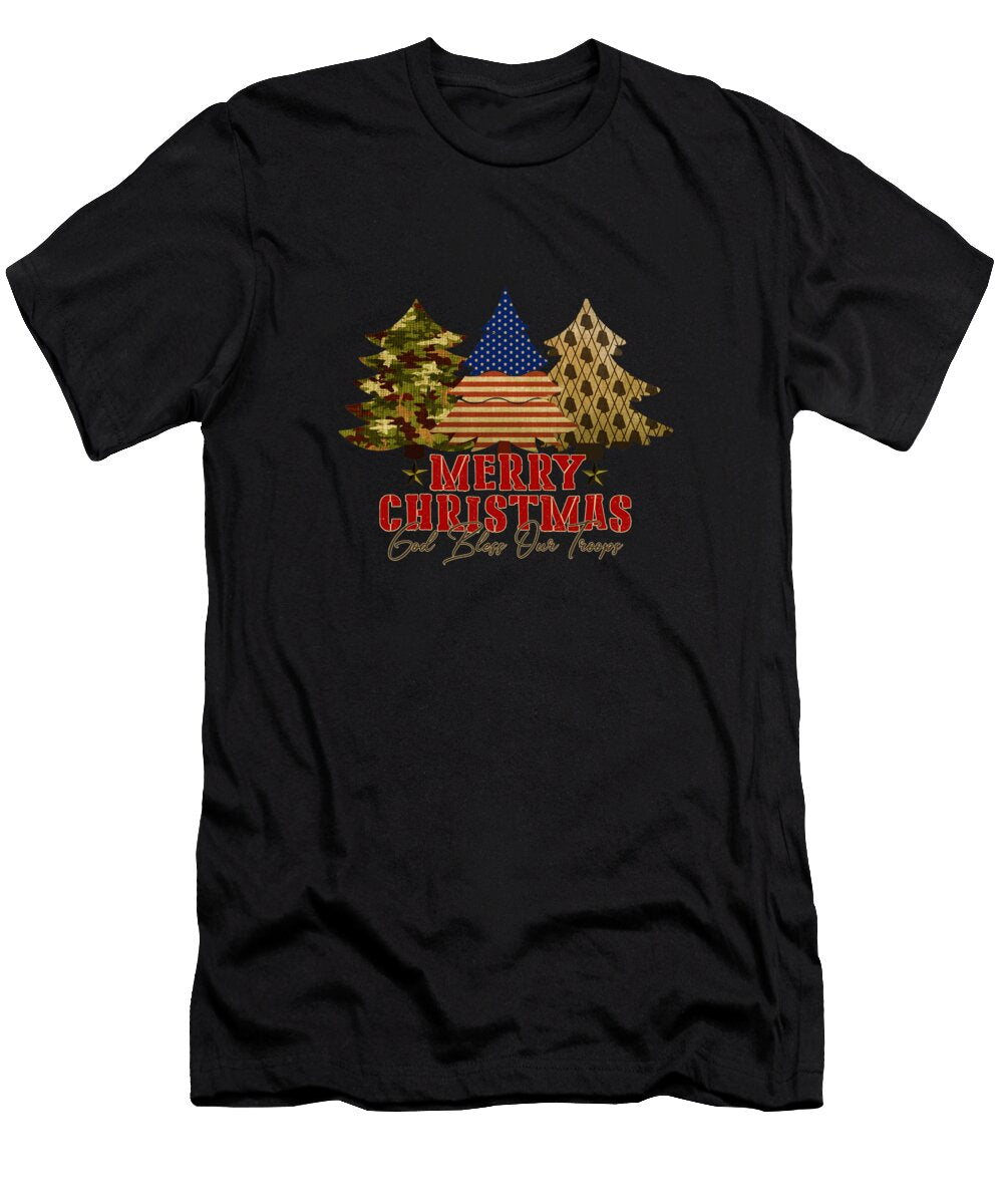 Merry Christmas God Bless the Troops Joe Charles T-Shirt