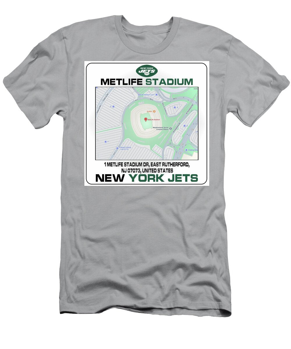 Metlife Stadium Map Kevin Walker and Pixel Reverie T-Shirt