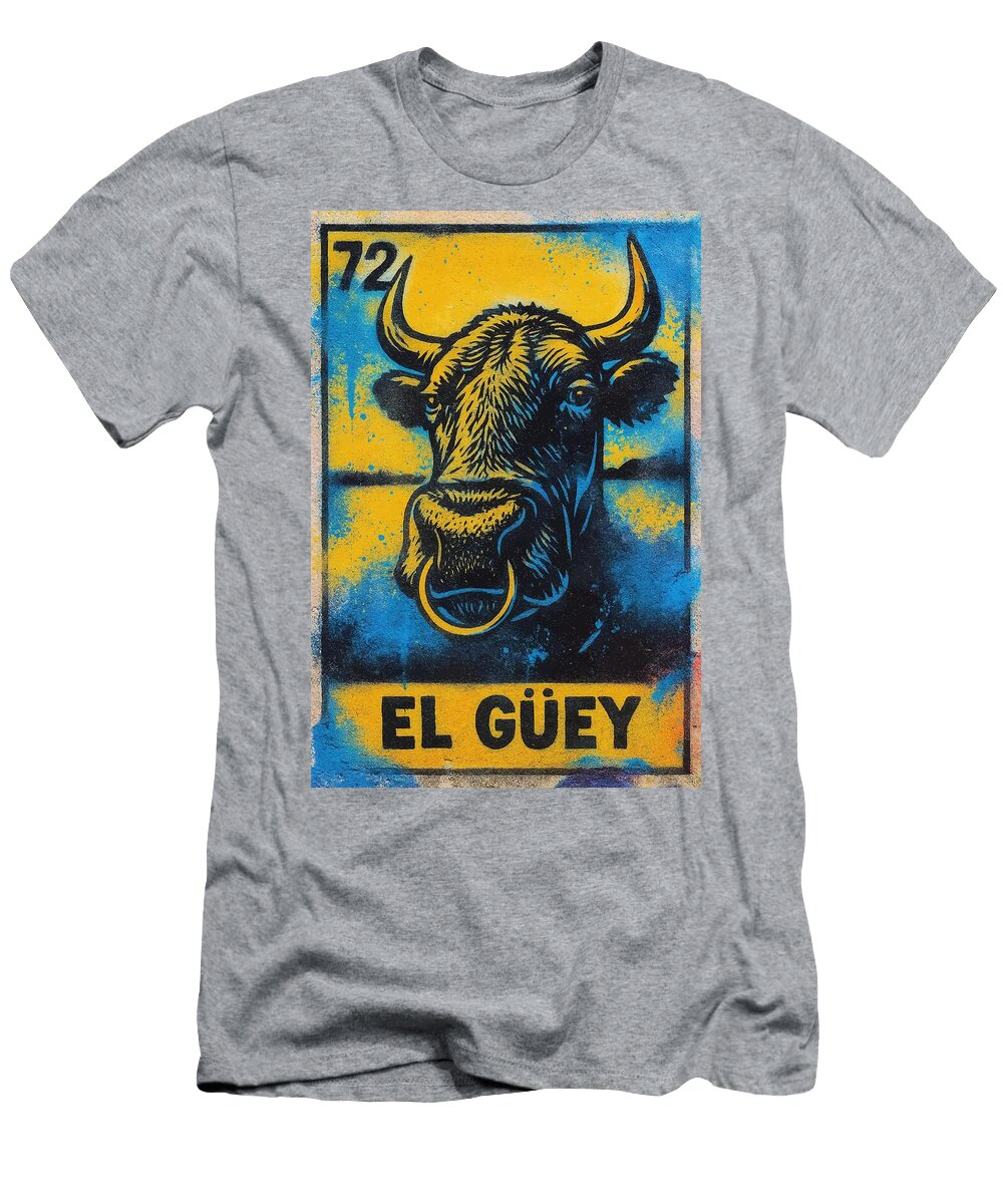 Mexican Lottery Card 72 El Guey the Ox Retro Graphics T-Shirt