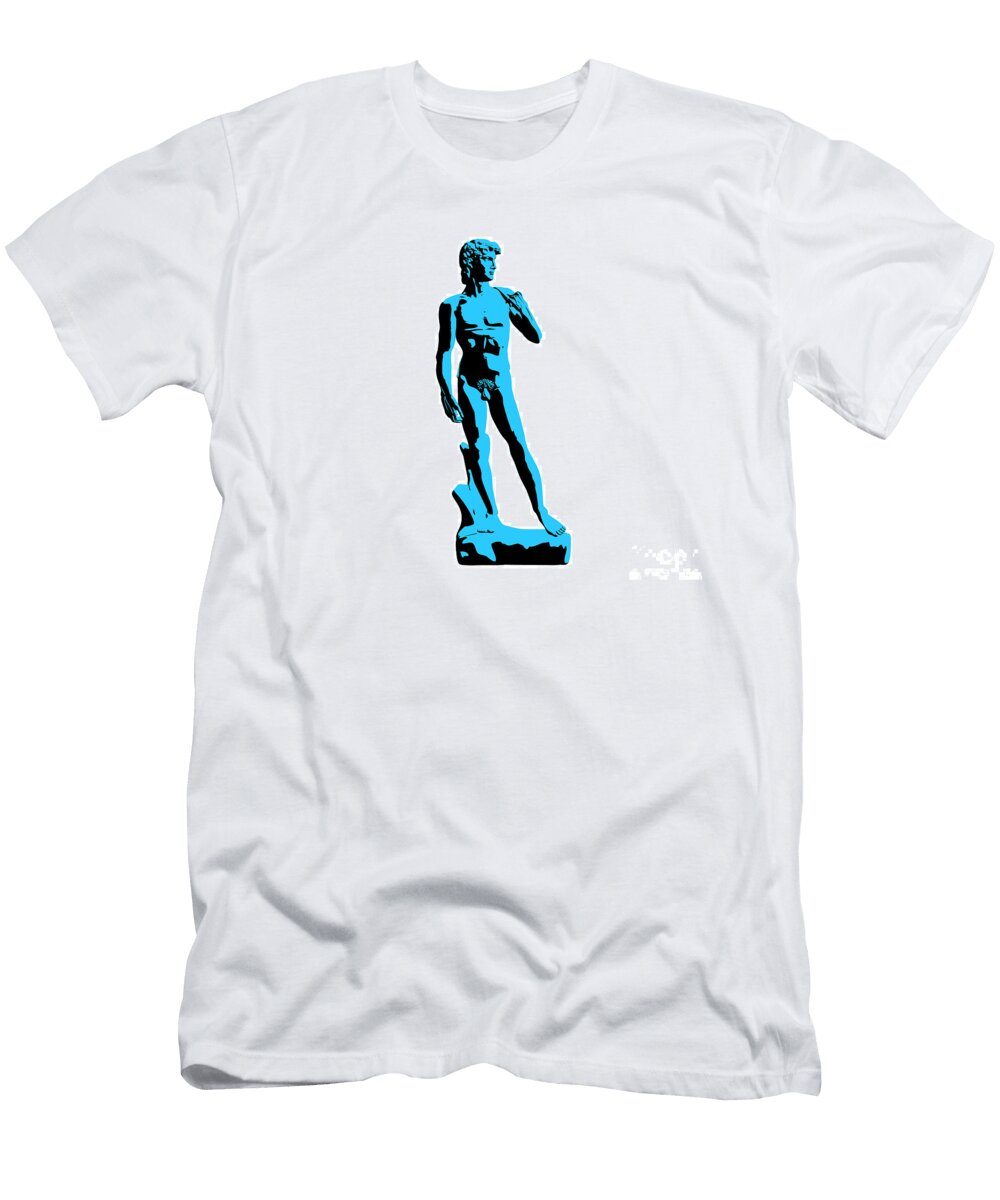Michelangelos David Stencil Style Pixel Chimp T-Shirt
