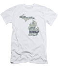 Michigan State Outline Word Map Design Turnpike T-Shirt