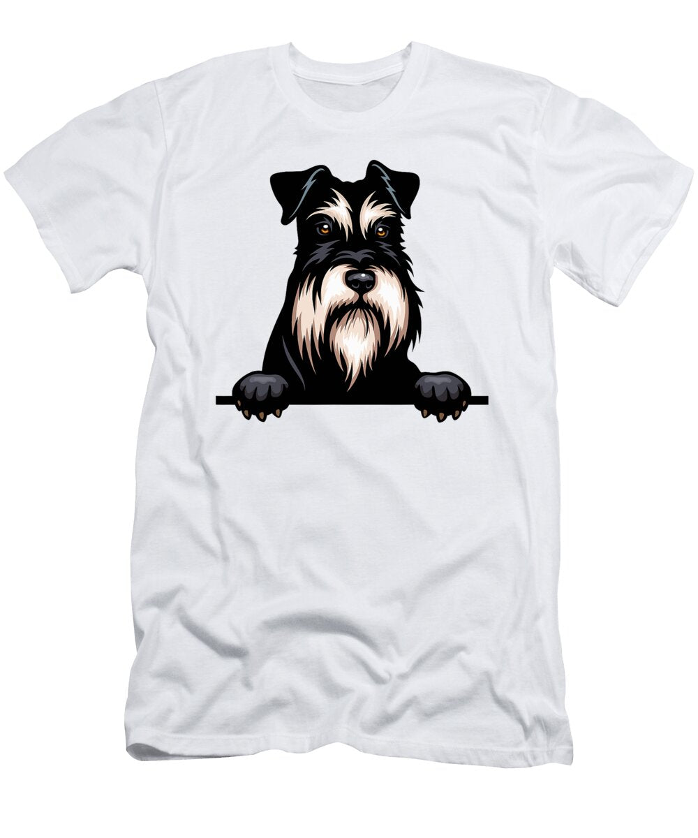 Miniature Schnauzer Dog Breed Popping Up Fun Dog Studi Alex T-Shirt