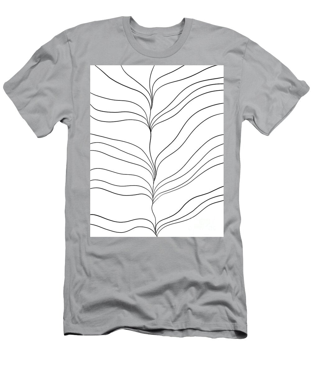 Minimal Ocean Dream Waves 1 Line Decor Art Anitas and Bellas Art T-Shirt