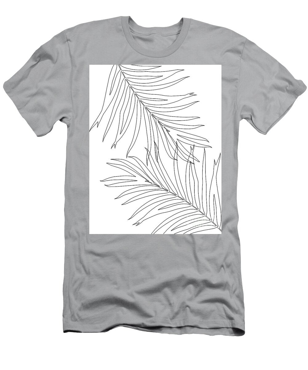 Minimal Palm Leaves Finesse Line Art 1 Minimal Decor Art Anitas and Bellas Art T-Shirt